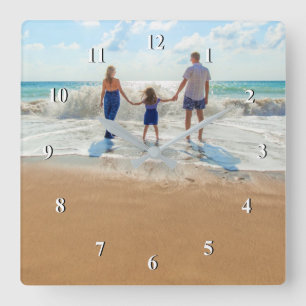 Benutzerdefiniertes Foto - Ihr eigenes Design - Ih Quadratische Wanduhr