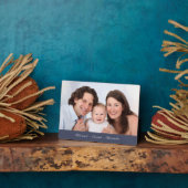 Benutzerdefiniertes Foto Ihr Name blau Fotoplatte (Seite)