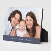 Benutzerdefiniertes Foto Ihr Name blau Fotoplatte (Seite)