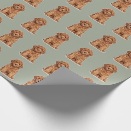 Benutzerdefiniertes Foto-Image Logo-Muster grün Geschenkpapier (Ecke)