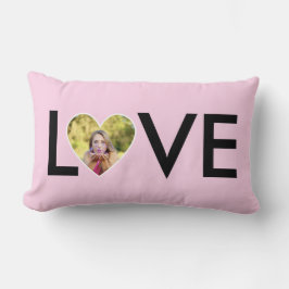 Benutzerdefiniertes Foto in Baby-Rosa-Herzrahmen Lendenkissen