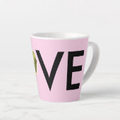 Benutzerdefiniertes Foto in Baby-Rosa-Herzrahmen Milchtasse (Rechte Ecke)