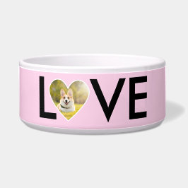 Benutzerdefiniertes Foto in Baby-Rosa-Herzrahmen Napf