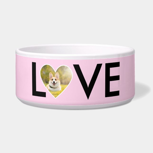 Benutzerdefiniertes Foto in Baby-Rosa-Herzrahmen Napf (Vorderseite)