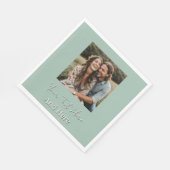 Benutzerdefiniertes Foto in hellgrün für Verlobung Serviette (Ecke)