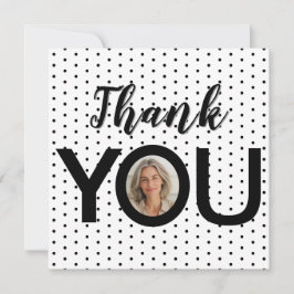 Benutzerdefiniertes Foto in Ihren Schwarz-Weiß-Pun Dankeskarte
