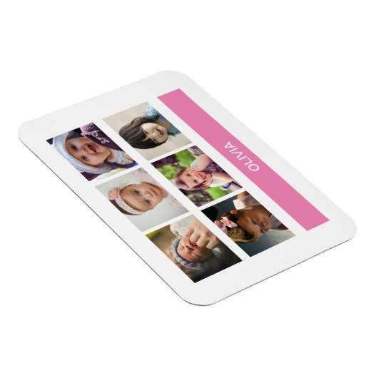 Benutzerdefiniertes Foto in Pastellrosa - Personal Magnet (Rechte Seite)