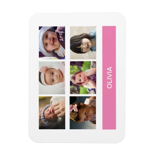 Benutzerdefiniertes Foto in Pastellrosa - Personal Magnet (Vertikal)