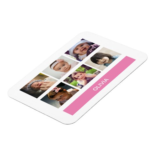 Benutzerdefiniertes Foto in Pastellrosa - Personal Magnet (Linke Seite)