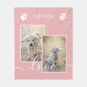 Benutzerdefiniertes Foto in Rosa mit Name und Lieb Fleecedecke (Vorderseite)