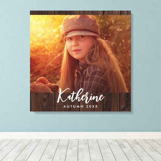 Benutzerdefiniertes Foto in rustikal dunkelbrauner Leinwanddruck (Insitu (Holzboden))