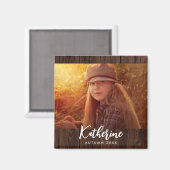 Benutzerdefiniertes Foto in rustikal dunkelbrauner Magnet (Vorderseite/Rückseite)