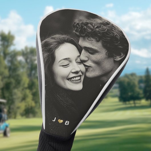 Benutzerdefiniertes Foto-Initialen-Herz-Monogramm- Golf Headcover