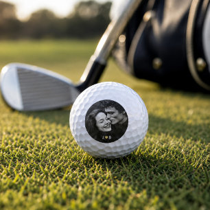 Benutzerdefiniertes Foto-Initialen-Herz-Monogramm- Golfball