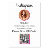 Benutzerdefiniertes Foto | Instagramm QR Code Tabe Tischnummer (Vorderseite)