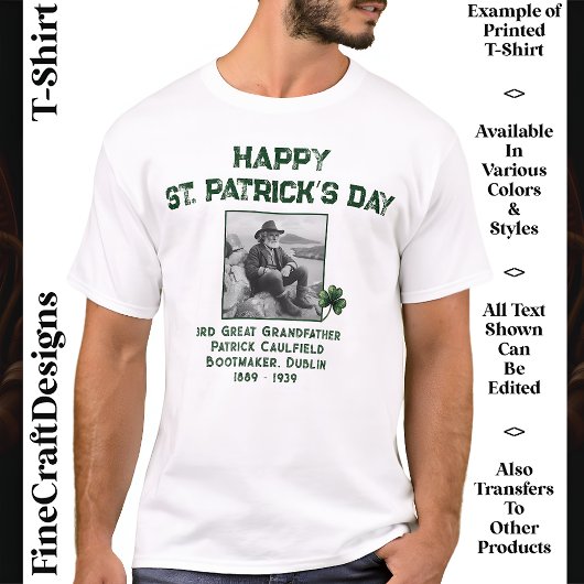 Benutzerdefiniertes Foto, Irish DNA St Patrick’s D T-Shirt