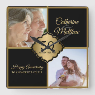 Benutzerdefiniertes Foto-Jubiläum  Quadratische Wanduhr