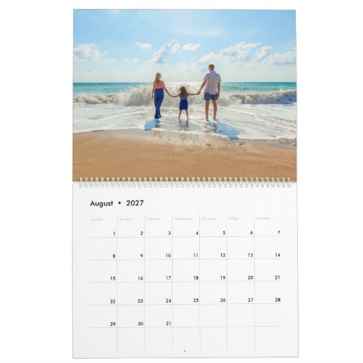 Benutzerdefiniertes Foto-Kalendergeschenk mit Text Kalender (Aug 2027)