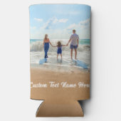 Benutzerdefiniertes Foto kann mit Text abkühlen Selters Dosenkühler (Rückseite)