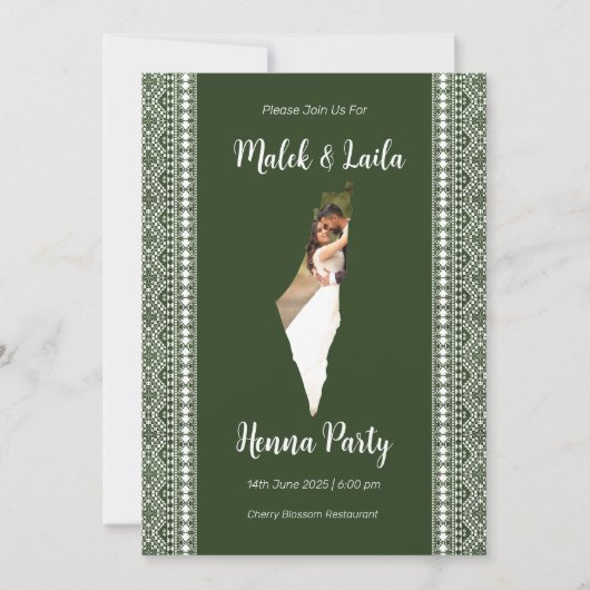 Benutzerdefiniertes Foto Karte Palästina Green Hen (Vorderseite)