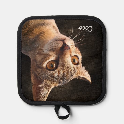 Benutzerdefiniertes Foto Katze oder Hund mit Namen Topflappen (Vorderseite)