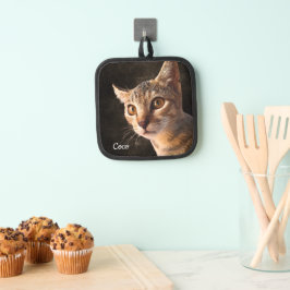 Benutzerdefiniertes Foto Katze oder Hund mit Namen Topflappen