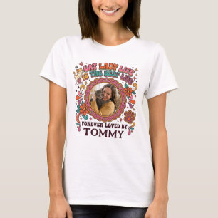 Benutzerdefiniertes Foto Katzenlady Leben Groovy R T-Shirt