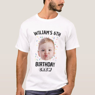 Benutzerdefiniertes Foto Kindergeburtstags-Crew J T-Shirt