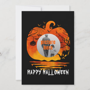 BENUTZERDEFINIERTES FOTO-KÜRBIS-HALLOWEEN-GESCHENK EINLADUNG