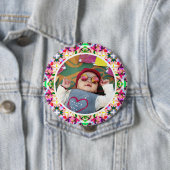 Benutzerdefiniertes Foto Lebendige rosa Muttertags Button (Beispiel)