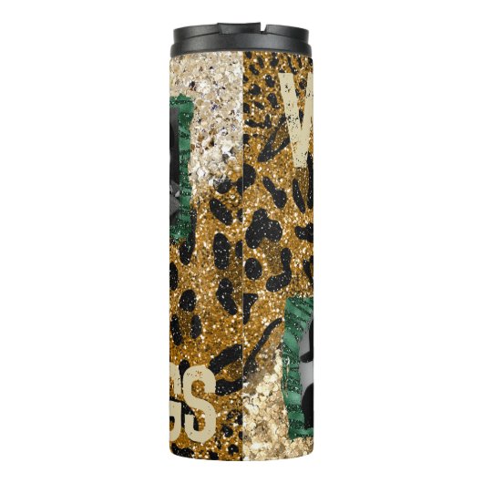 Benutzerdefiniertes Foto Leopard Zebra Muster Thermosbecher (Rückseite)