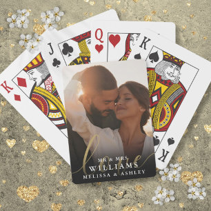 Benutzerdefiniertes Foto-Liebe-Script-Hochzeitsges Spielkarten