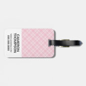 Benutzerdefiniertes Foto Light Pink Kariert Gepäckanhänger (Rückseite horizontal)