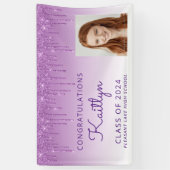 Benutzerdefiniertes Foto Lila Glitzer Tropfen Absc Banner (Vertikal)