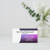 Benutzerdefiniertes Foto Lila Ombre Glitzer Berufl Visitenkarte (Stehend Vorderseite)