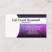 Benutzerdefiniertes Foto Lila Ombre Glitzer Berufl Visitenkarte (Vorderseite)