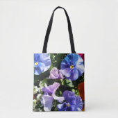 Benutzerdefiniertes Foto Lila Pansy-Blume Tasche (Vorderseite)