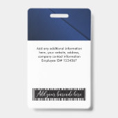 Benutzerdefiniertes Foto-Logo Bar-ID Blau Ausweis (Rückseite)