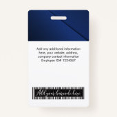 Benutzerdefiniertes Foto-Logo Bar-ID Blau Ausweis (Rückseite)