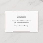 Benutzerdefiniertes Foto-Logo Beruflich einfach Visitenkarte (Rückseite)