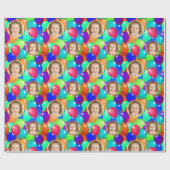 Benutzerdefiniertes Foto Logo Farbballon Erstellen Geschenkpapier (Flach)