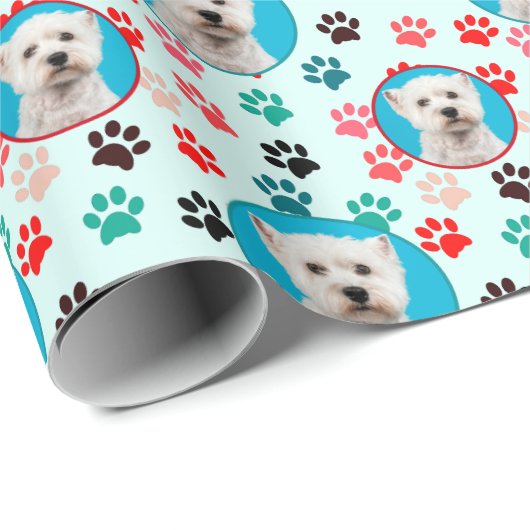 Benutzerdefiniertes Foto Logo Hund Lover Cat Lover Geschenkpapier (Rolleneckpunkt)