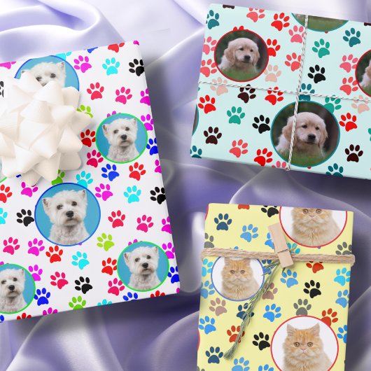 Benutzerdefiniertes Foto Logo Hund Lover Katze Lov Geschenkpapier Set