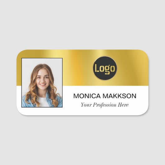 Benutzerdefiniertes Foto, Logo, Name - Farbe bearb Namensschild (Vorderseite)