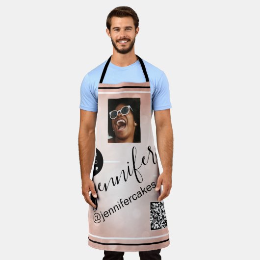 Benutzerdefiniertes Foto-Logo QR Menü CODE Restaur Schürze (Getragen)