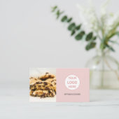 Benutzerdefiniertes Foto-Logo QR Rosa Bäckerei Visitenkarte (Stehend Vorderseite)