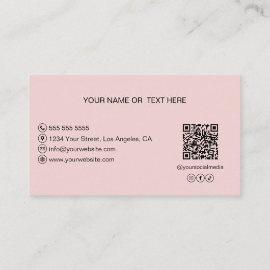 Benutzerdefiniertes Foto-Logo QR Rosa Bäckerei Visitenkarte (Rückseite)