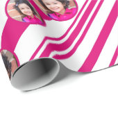 Benutzerdefiniertes Foto Logo Rot und Weiß Candy C Geschenkpapier (Rolleneckpunkt)