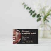 Benutzerdefiniertes Foto-Makeup im Schwarz-Moderne Visitenkarte (Stehend Vorderseite)