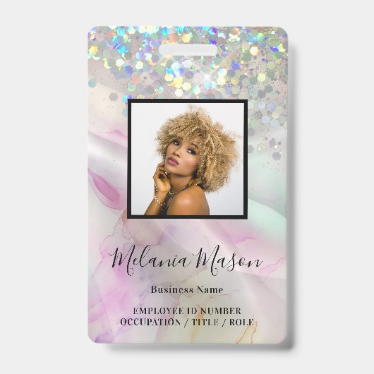 Benutzerdefiniertes Foto - marbelierter Holografis Ausweis (Vorderseite)